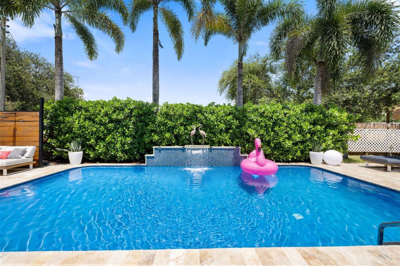 Palms Retreat! Giant Heated Pool-Hottub-Firepit-5Min2Beach-Pets-Ev Chgr Fort Lauderdale Exterior foto