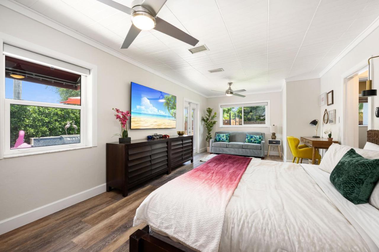 Palms Retreat! Giant Heated Pool-Hottub-Firepit-5Min2Beach-Pets-Ev Chgr Fort Lauderdale Exterior foto